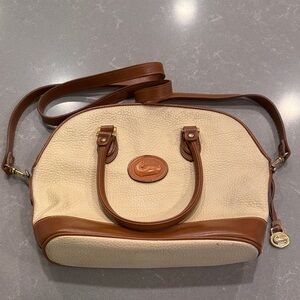 Vintage Dooney & Bourke Cream and Brown Crossbody Bag
